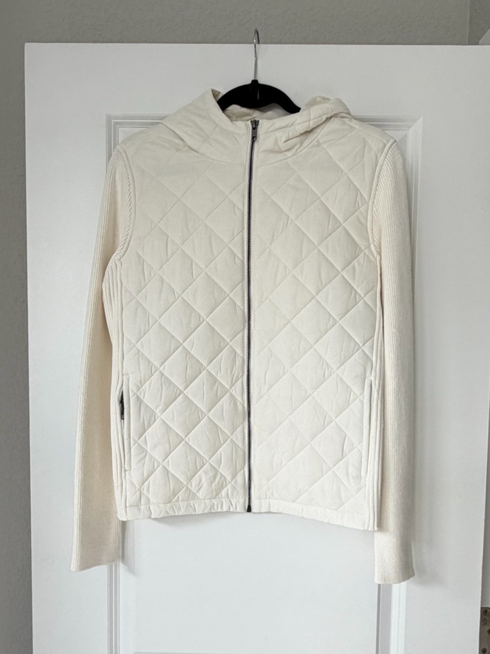 Liverpool Cream Quilted Hooded Jacket